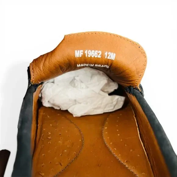 Mercanti Fiorentini Horsebit Driver Moccasins Navy Suede Driving Loafers Size 12 - Picture 8 of 9